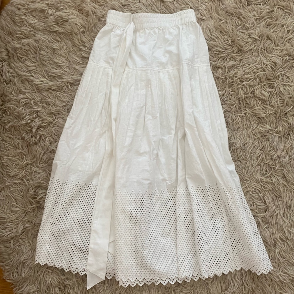 White cotton maxi skirt